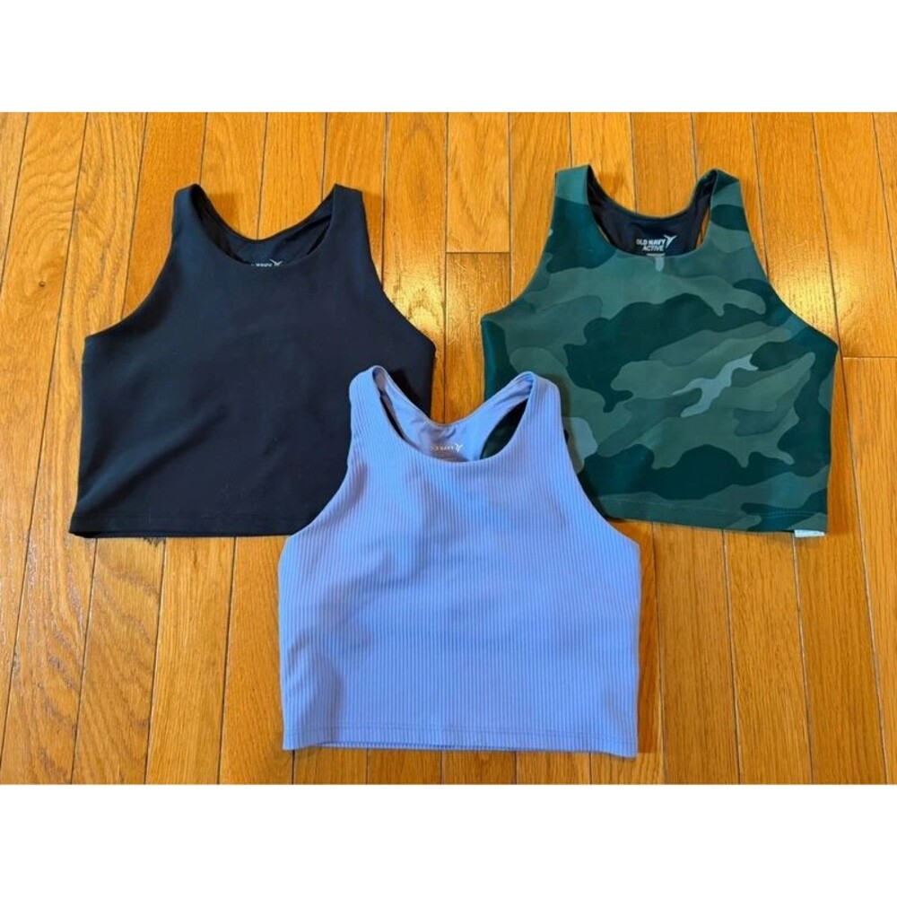 3 Old Navy Active Cropped Sleeveless Tank Tops Sz Medium 8